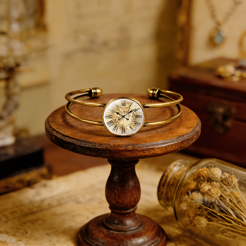Women's Antique Cyan Double-Layer Adjustable Opening Bracelet